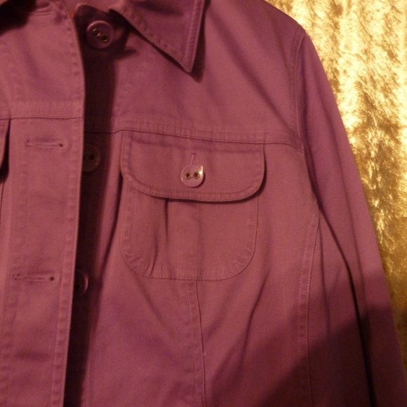NEW Brigth Violet Corduroy Button-Down Jacket - Picture 3 of 11